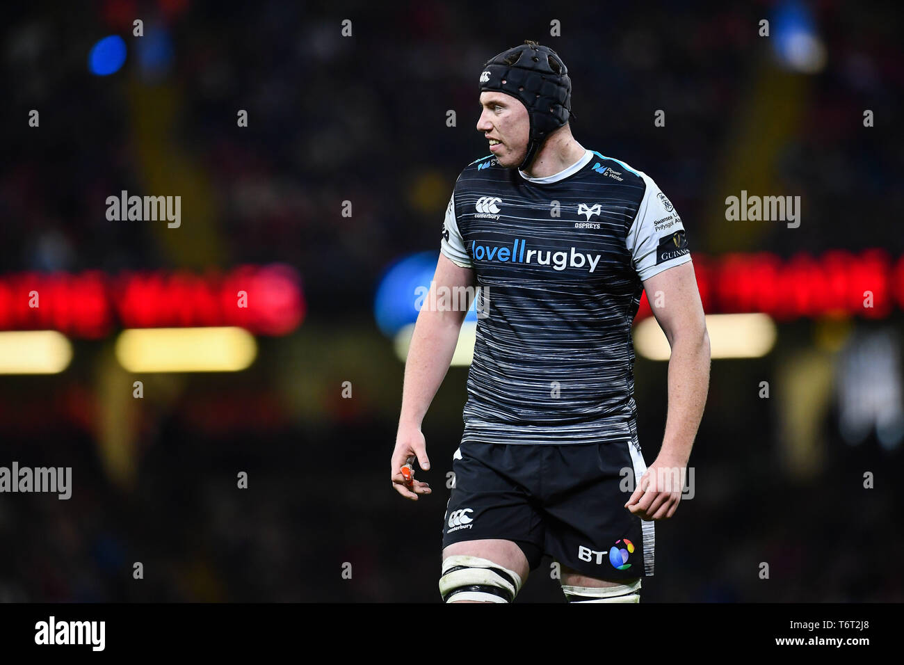 27.April 2019, Fürstentum, das Stadion, Cardiff, Wales; Guinness pro 14, Runden 21, Cardiff Blues Vs Fischadler; Adam Bart der Fischadler Credit: Craig Thomas/News Bilder Stockfoto