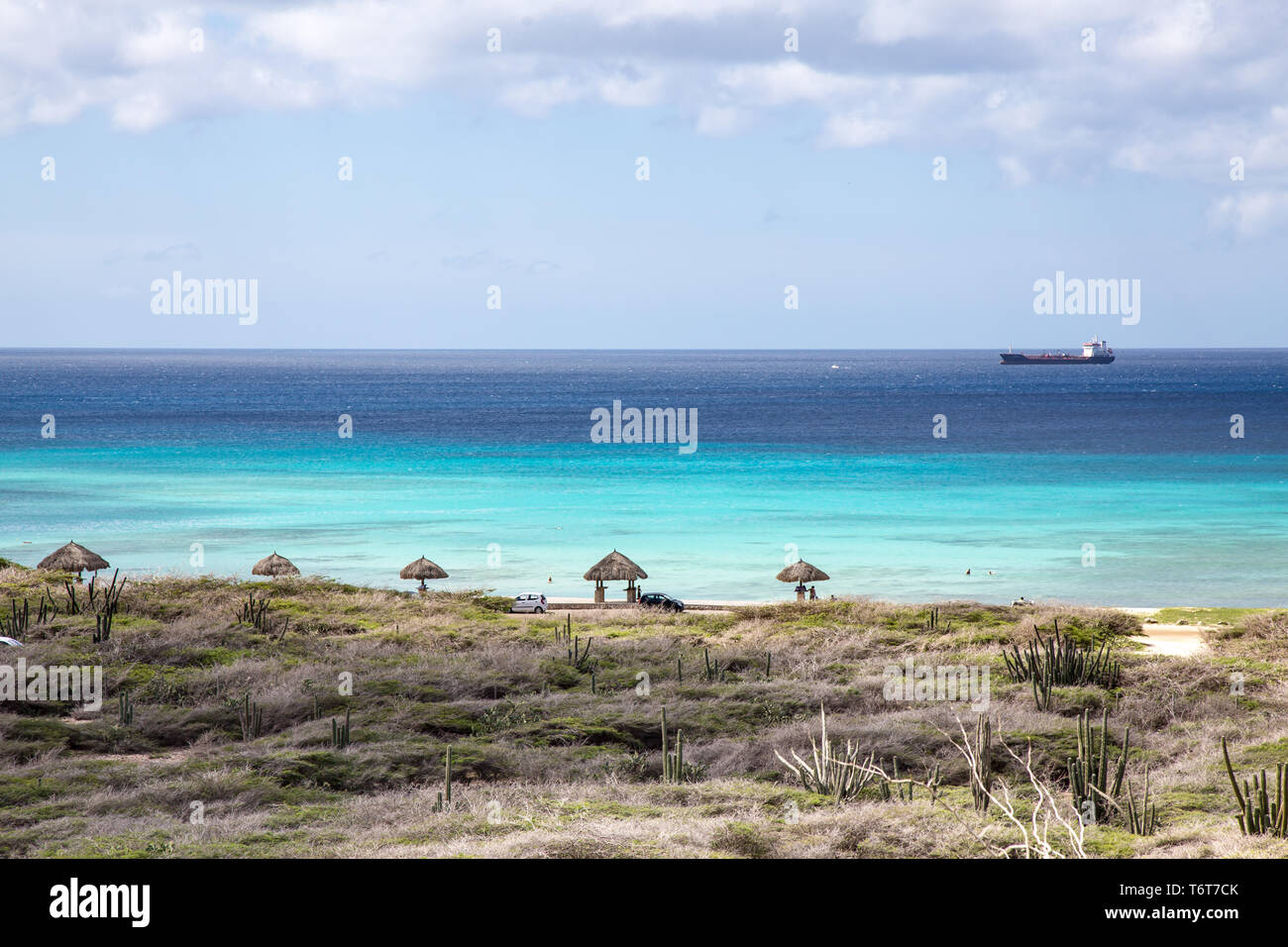 Blick von der California Leuchtturm auf der Insel Aruba in der Karibik Stockfoto