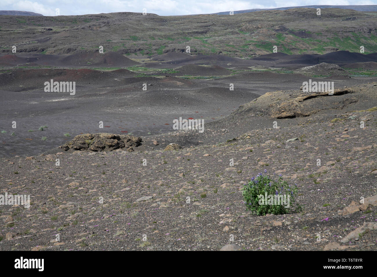 Vulkanische Asche aus dem alten Ausbruch in der Nähe von Stong Island Juli 2009 Stockfoto