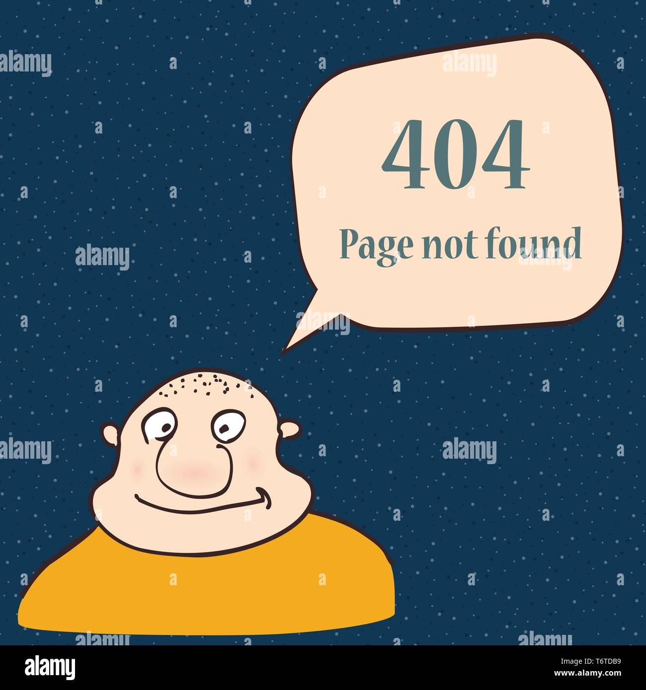 404-Fehlerseite. Lustige Fehler 404 Symbol mit dem Charakter des Menschen. Stock Vektor