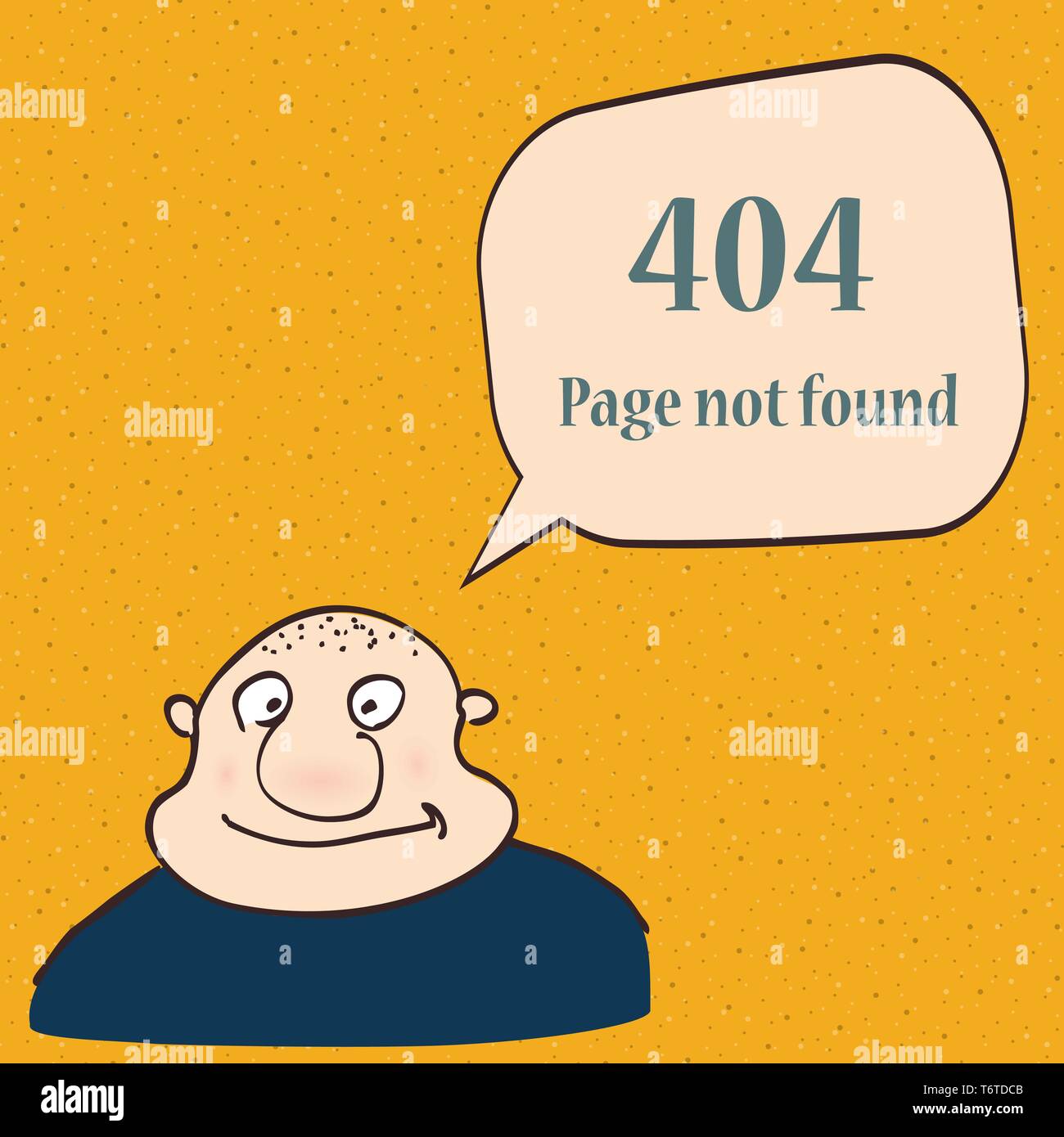 404-Fehlerseite. Lustige Fehler 404 Symbol mit dem Charakter des Menschen. Stock Vektor