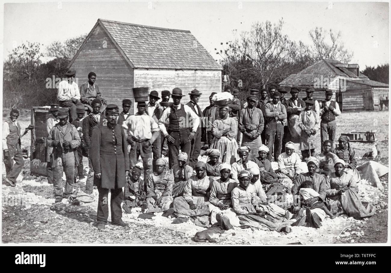 Die Sklaven von General Thomas F. Drayton, Gruppe Foto von Henry S. Moore, 1862 Stockfoto