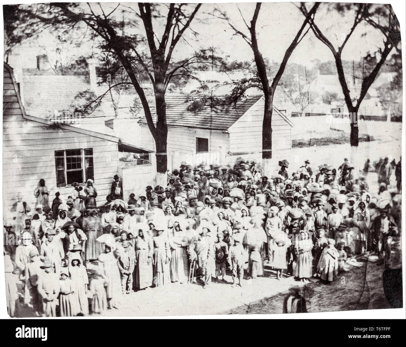 Slaves an J.J.Smith's Plantation, South Carolina, Amerika, Fotografie von Timothy H. O'Sullivan, 1862 Private Sammlung Stockfoto