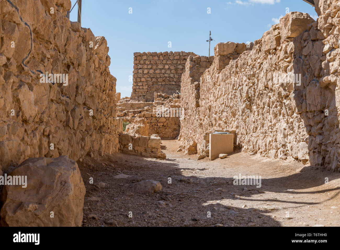 Ruinen der alten Festung Masada in Israel, von Herodes dem Großen bauen Stockfoto