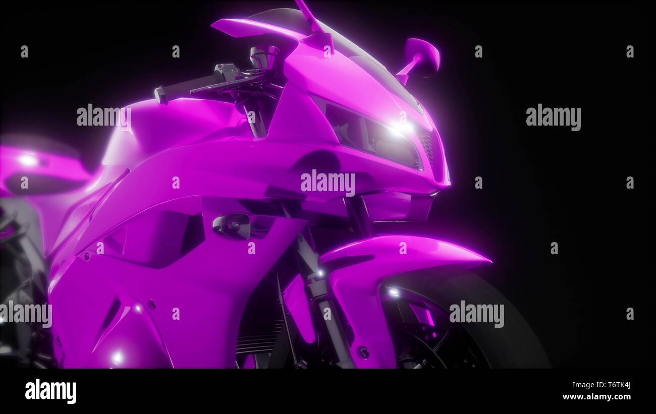 Moto Sport Bike in dunklen Studio mit hellen Lichtern Stockfoto