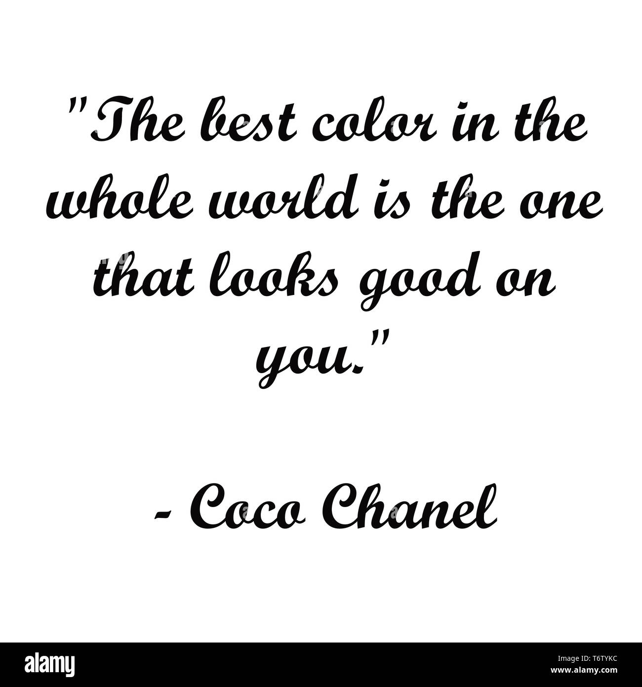 Inspirational Coco Chanel Zitate.. Moderne Typografie für Künstler,  Geschenkkarten, Web, Poster, Stoffen, Tapeten und andere Design  Stockfotografie - Alamy