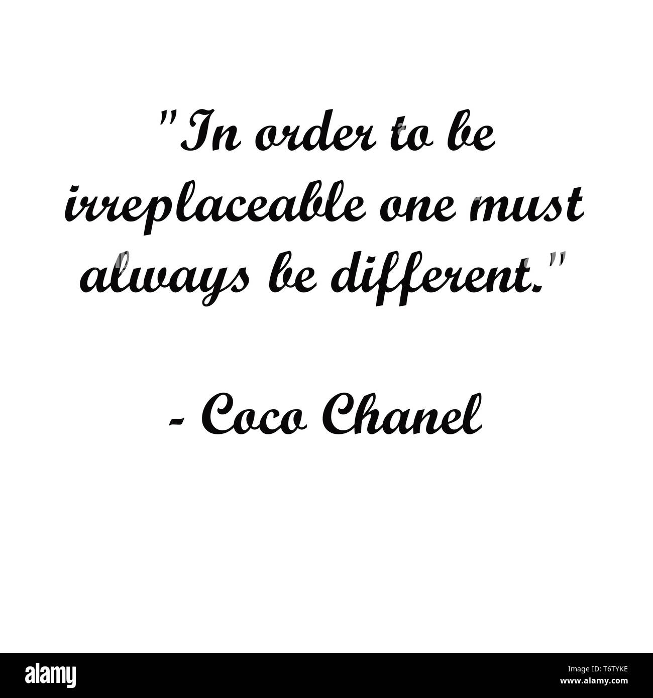 Inspirational Coco Chanel Zitate.. Moderne Typografie für Künstler,  Geschenkkarten, Web, Poster, Stoffen, Tapeten und andere Design  Stockfotografie - Alamy