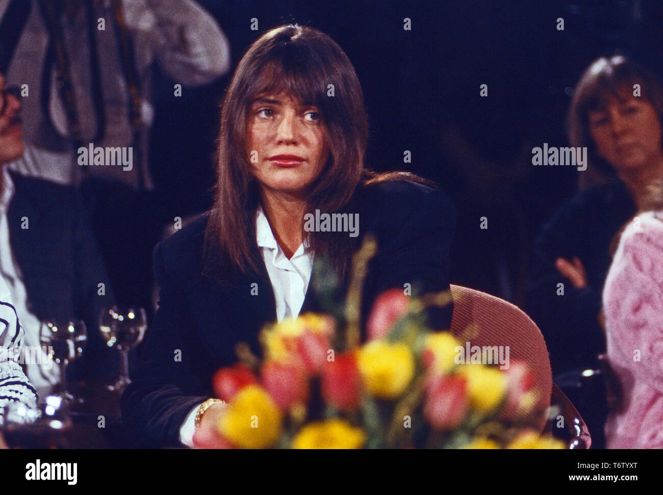 Katja Bienert, deutsche Plant und Autorin, die in der NDR Talkshow, Deutschland 1988. Deutsche Schauspielerin und Autorin Katja Bienert in der NDR Talk Show, Deutschland 1988. Stockfoto