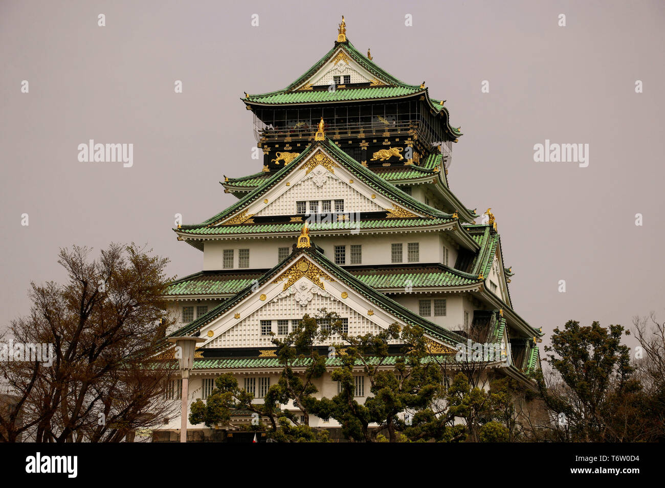 Die Burg von Osaka, einem Japanischen alten Burg als Symbol oder als Wahrzeichen in Osaka, Kansai, Japan Stockfoto