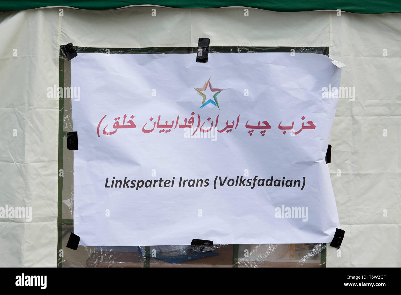 Die Organisation der iranischen Bevölkerung's Fadaian, Berlin, Deutschland Stockfoto