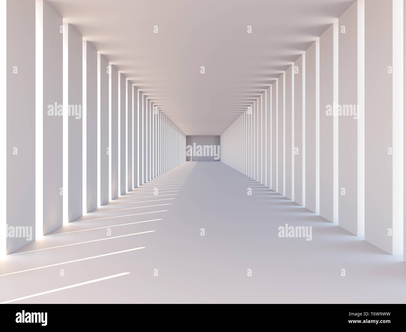 Abstrakte weißen Architektur 3D-Raum mit Tageslicht Stockfoto