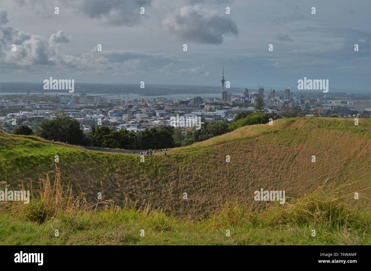 Mount Eden Krater in Auckland, Neuseeland Stockfoto