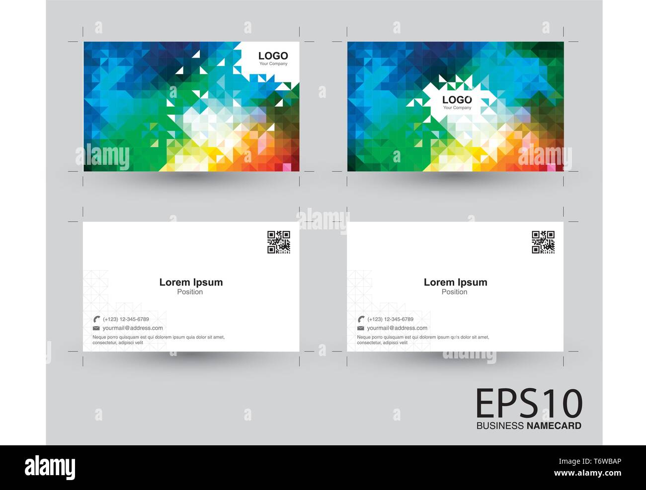 Abstrakte farbenfrohe namecard Vorlage Hintergrund. Stock Vektor