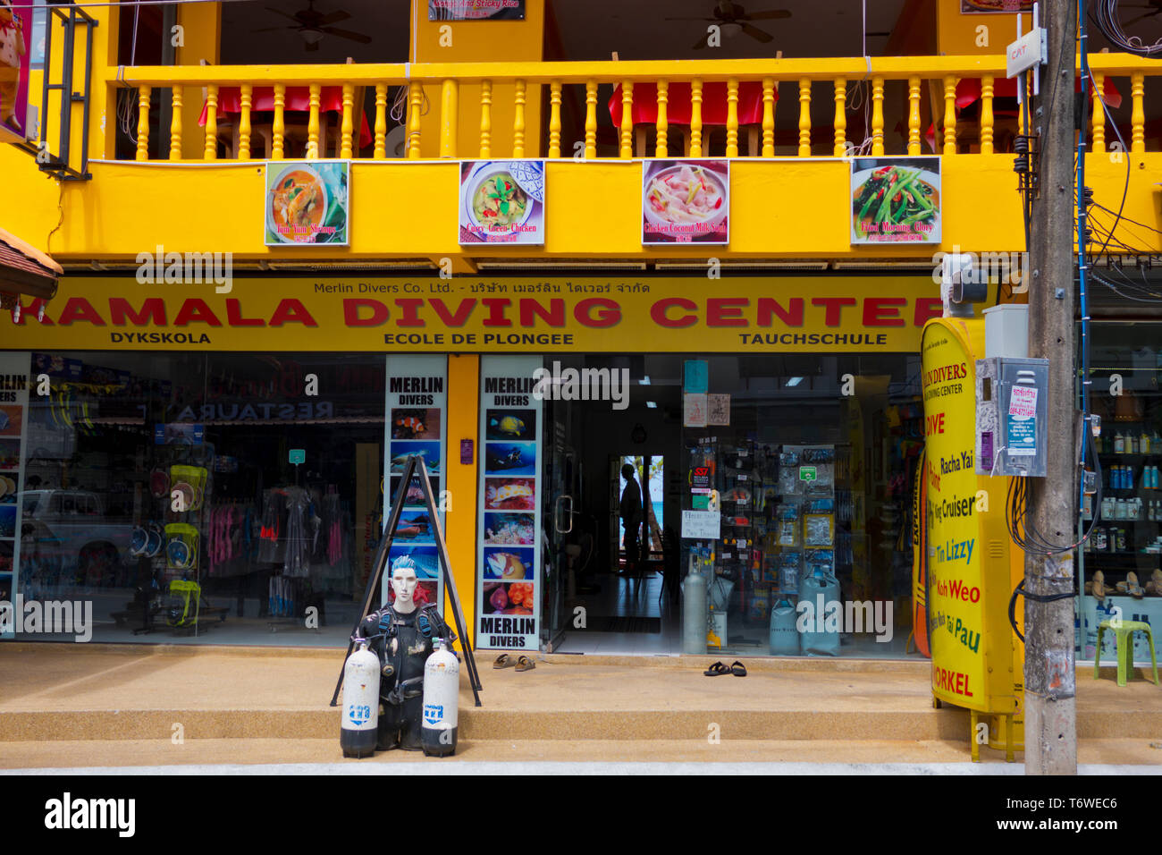 Diving Center, Kamala, Insel Phuket, Thailand Stockfoto
