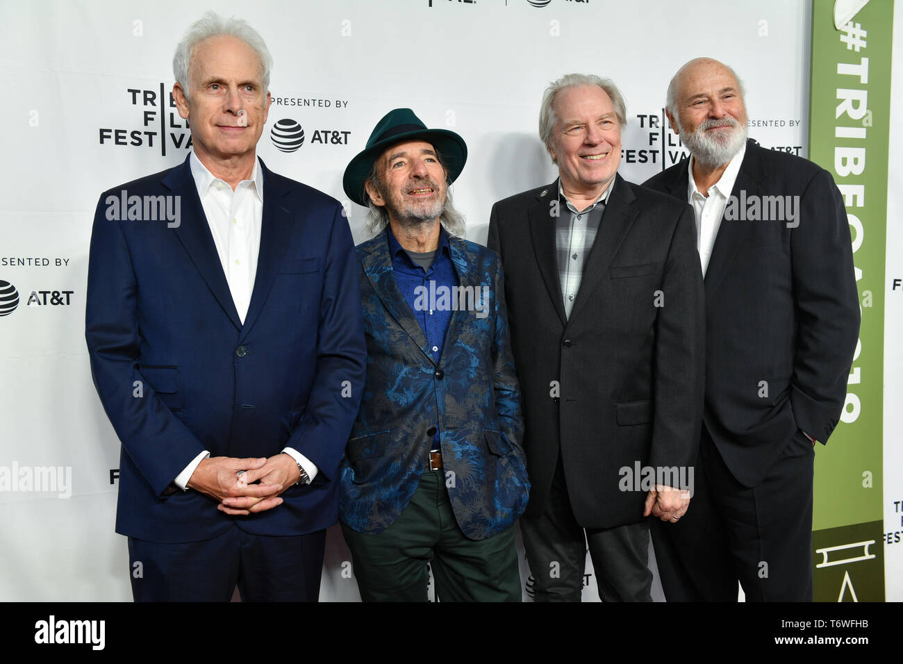 Christopher Guest, Harry Shearer, Michael McKean und Rob Reiner nehmen an der "Spinal Tap" 35th Jahrestag während des Tribeca Film Festival 2019 Stockfoto
