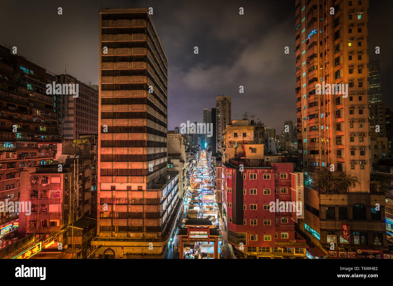 Temple Street Nacht Markt in Hongkong Stockfoto