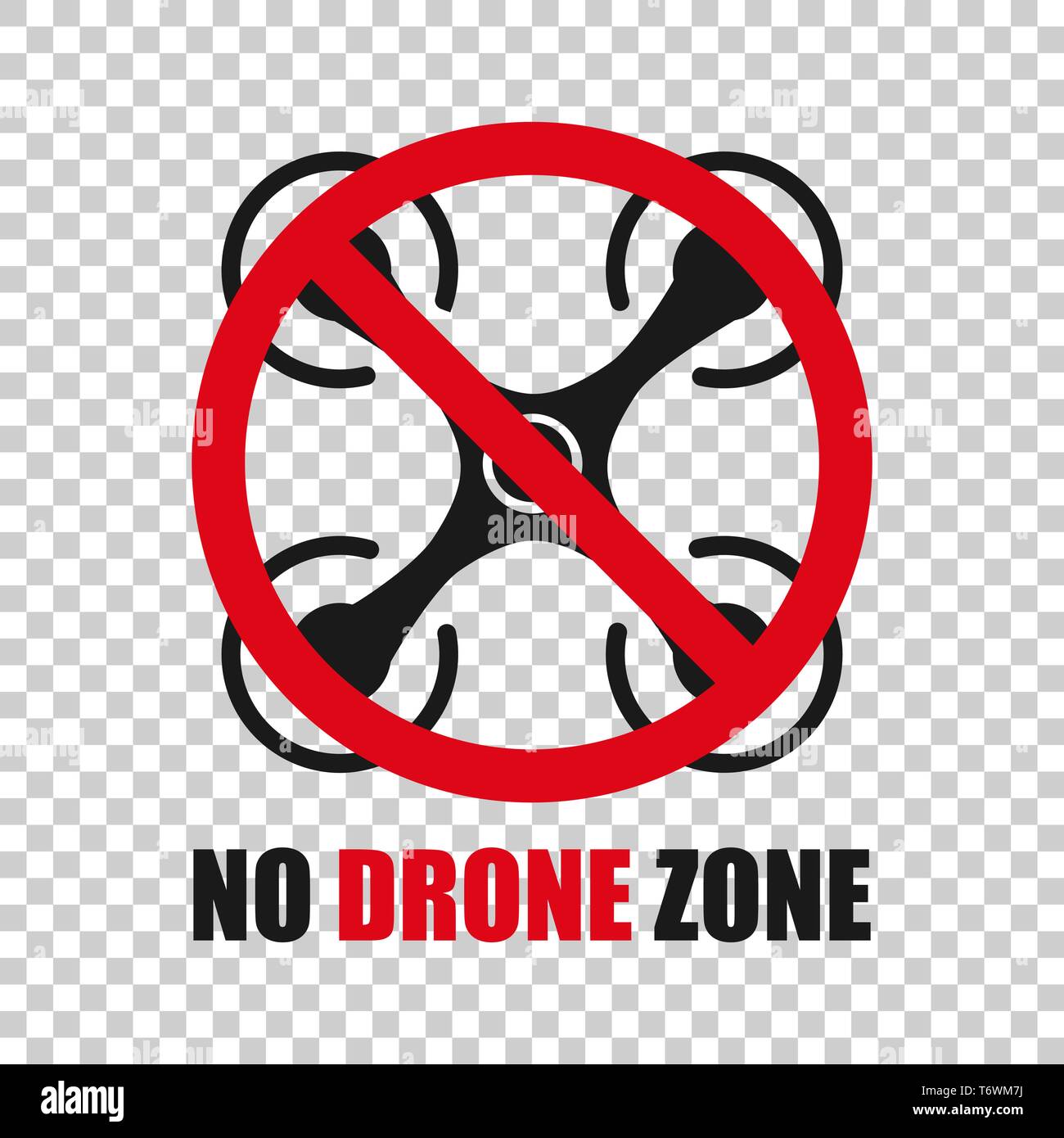 Kein drone zone Schild Symbol in transparenten Stil. Quadrocopter verbot Vector Illustration auf isolierte Hintergrund. Hubschrauber verboten Flug business anhand von quantitativen Simulatio Stock Vektor