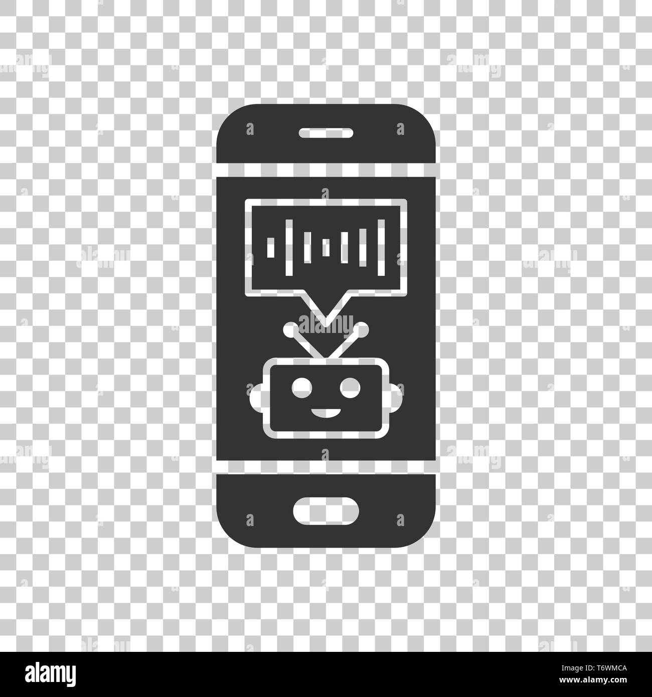 Voice Assistant auf dem Smartphone Symbol in transparenten Stil. Ton aufnehmen Vector Illustration auf isolierte Hintergrund. Chat Anerkennung Geschäftskonzept. Stock Vektor