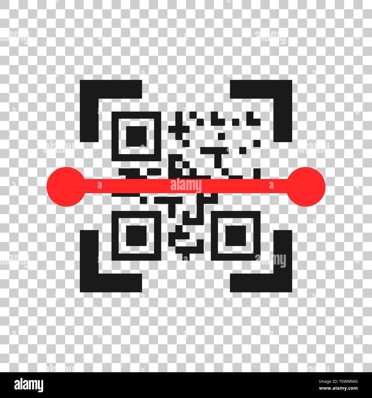 Qr-Code Symbol in transparenten Stil. Scanner-id Vector Illustration auf isolierte Hintergrund. Barcode Geschäftskonzept. Stock Vektor