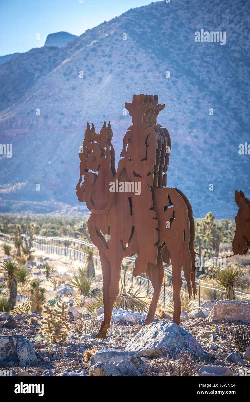 Aussicht auf die Landschaft rund um Las Vegas Red Rock Canyon Stockfoto