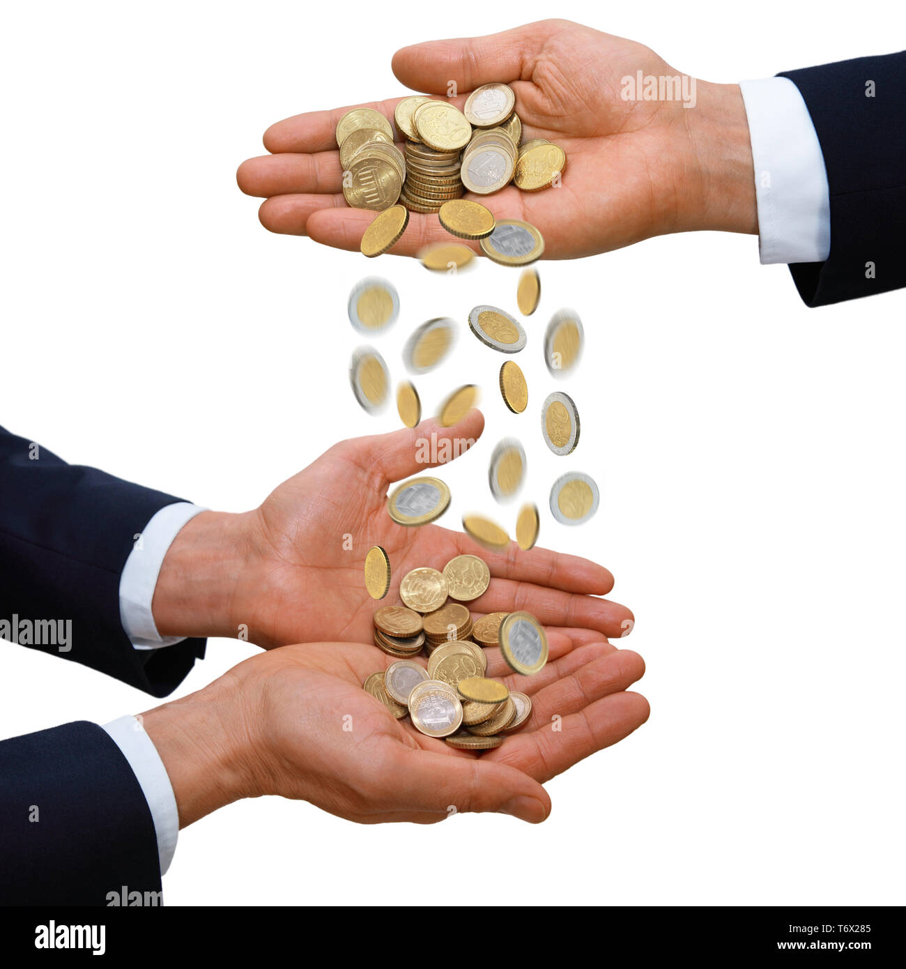 Geste, Geld zu geben, Stockfoto