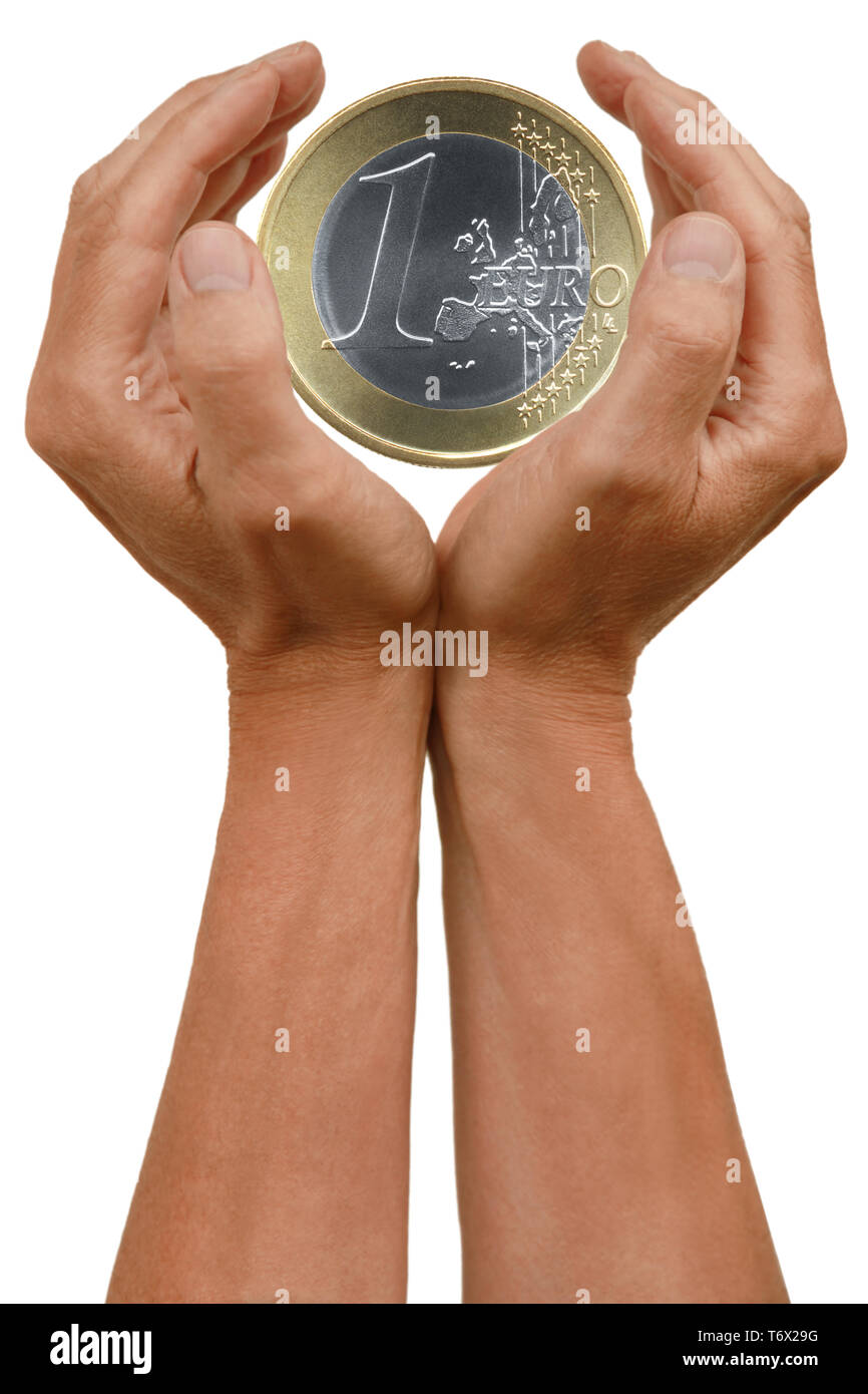 Geste Serie, Hand schützen Euro Stockfoto