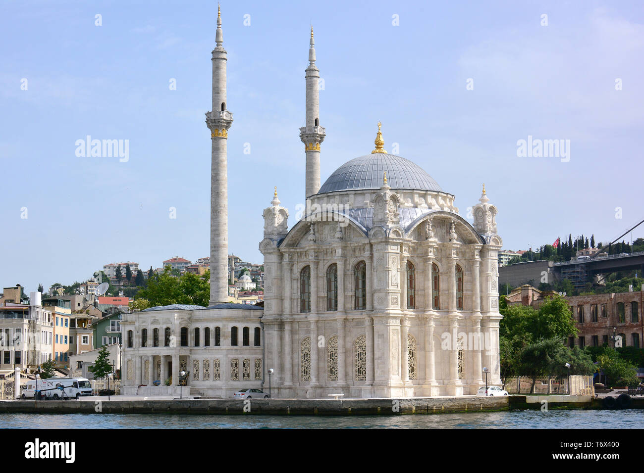 Ortakoy Moschee, Büyük Mecidiye Camii, große Moschee von Sultan Abdulmejid, Istanbul, Türkei Stockfoto