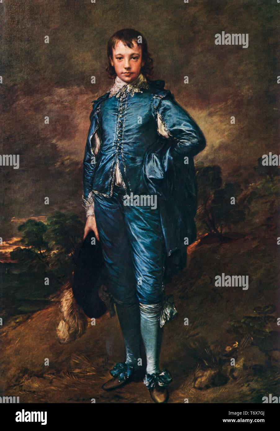 The Blue Boy, C1770. Von Thomas Gainsborough (1727-1788). Vielleicht ist Gainsboroughts berühmtestes Werk, vielleicht ein Porträt von Jonathan Buttle (1752-1805), dem Sohn eines wohlhabenden Bauwarenhändlers, obwohl dies nie bewiesen wurde. Stockfoto