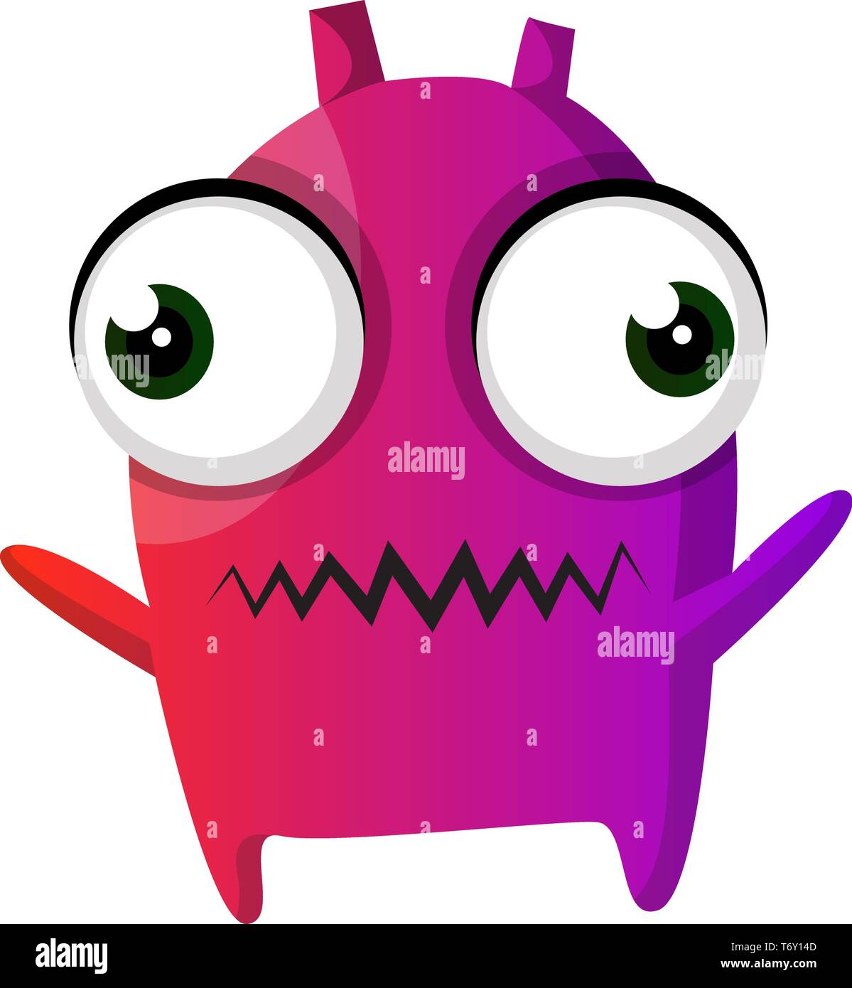 Lila Monster mit großen Augen illustration Vektor auf weißem Hintergrund Stock Vektor