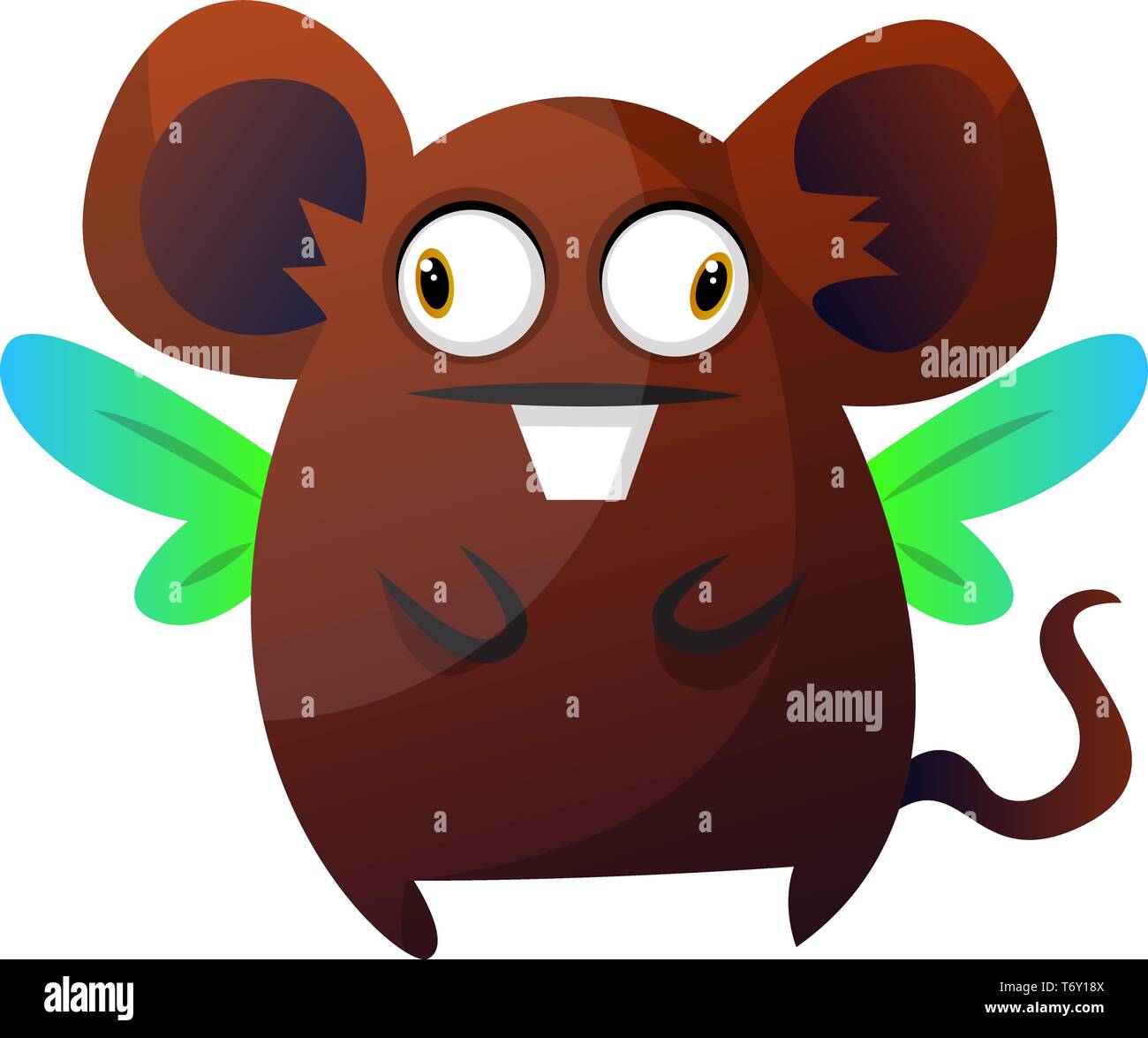 Braune Ratte Monster mit Flügeln illustration Vektor auf weißem Hintergrund Stock Vektor