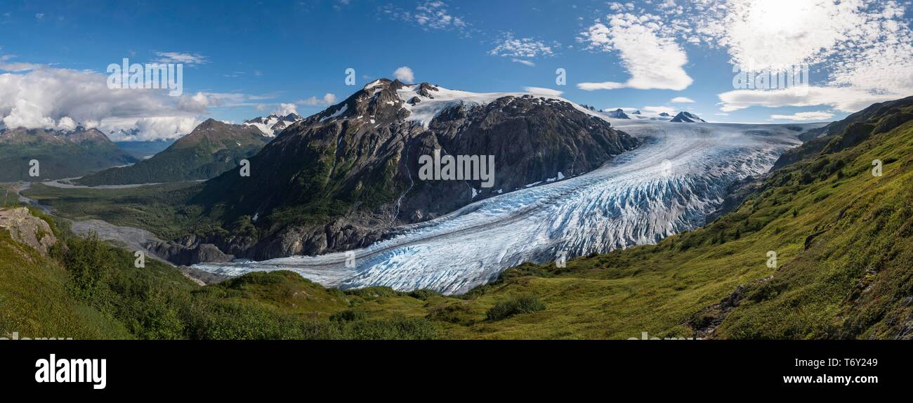 Ausfahrt Glacier und Harding Icefield, Kenai Fjords National Park, Alaska, USA Stockfoto
