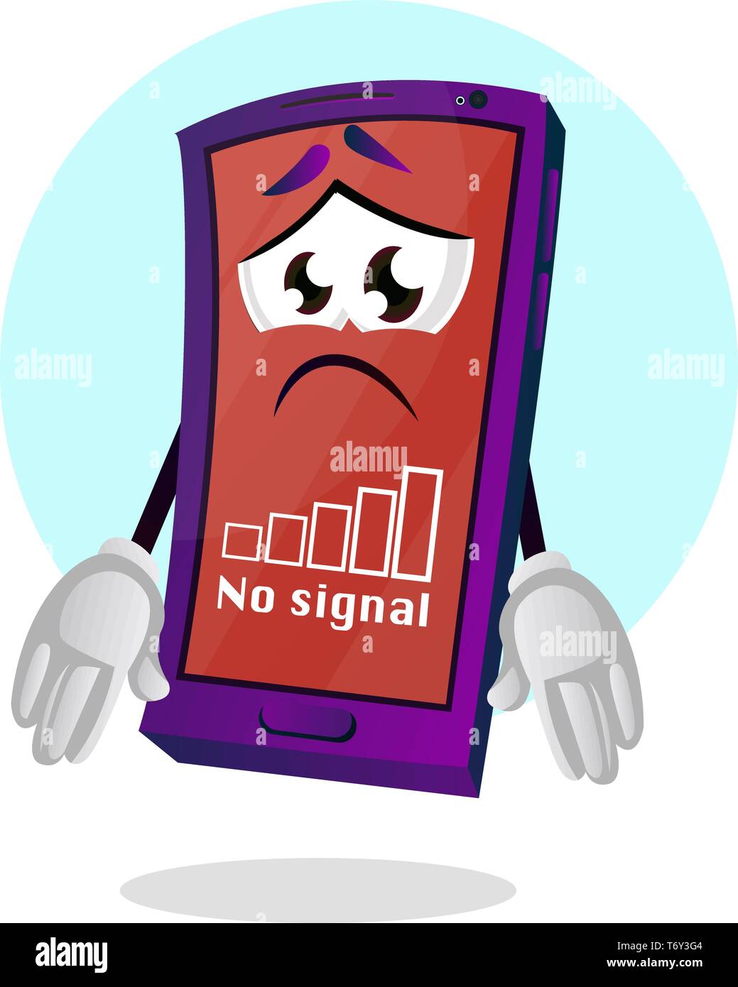 Mobile emoji ohne Signal illustration Vektor auf weißem Hintergrund Stock Vektor