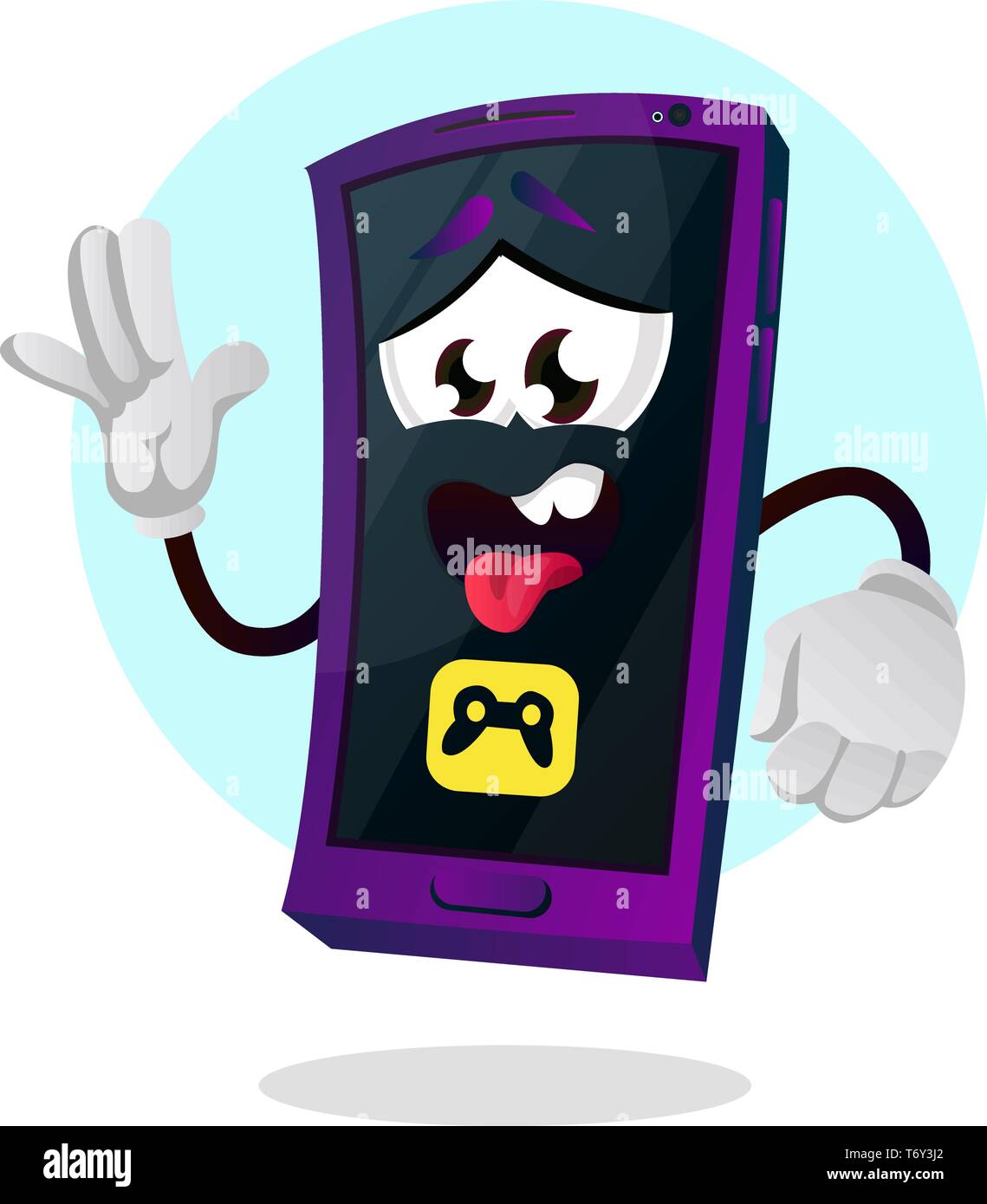 Müde mobile Emoji winken Illustration Vektor auf weißem Hintergrund Stock Vektor