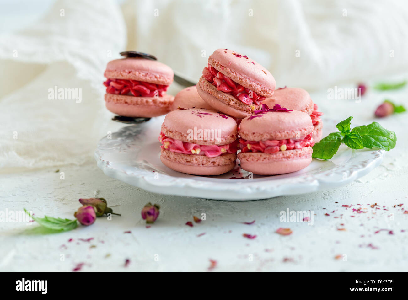 Traditionelles französisches Gebäck. Macarons. Stockfoto