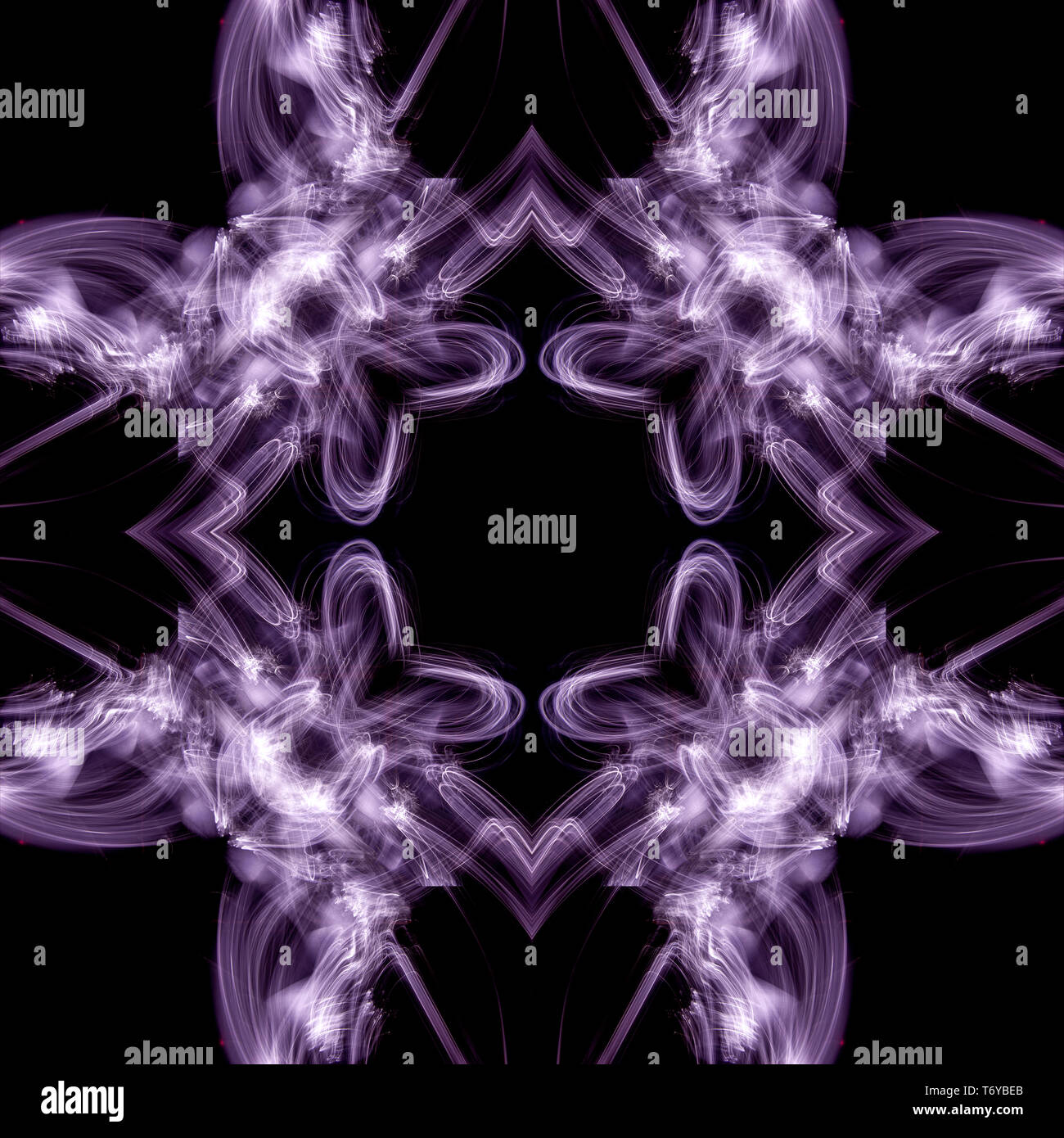 Kaleidoskopische psychedelische Muster. Abstrakte symmetrische leuchtenden Hintergrund. Stockfoto