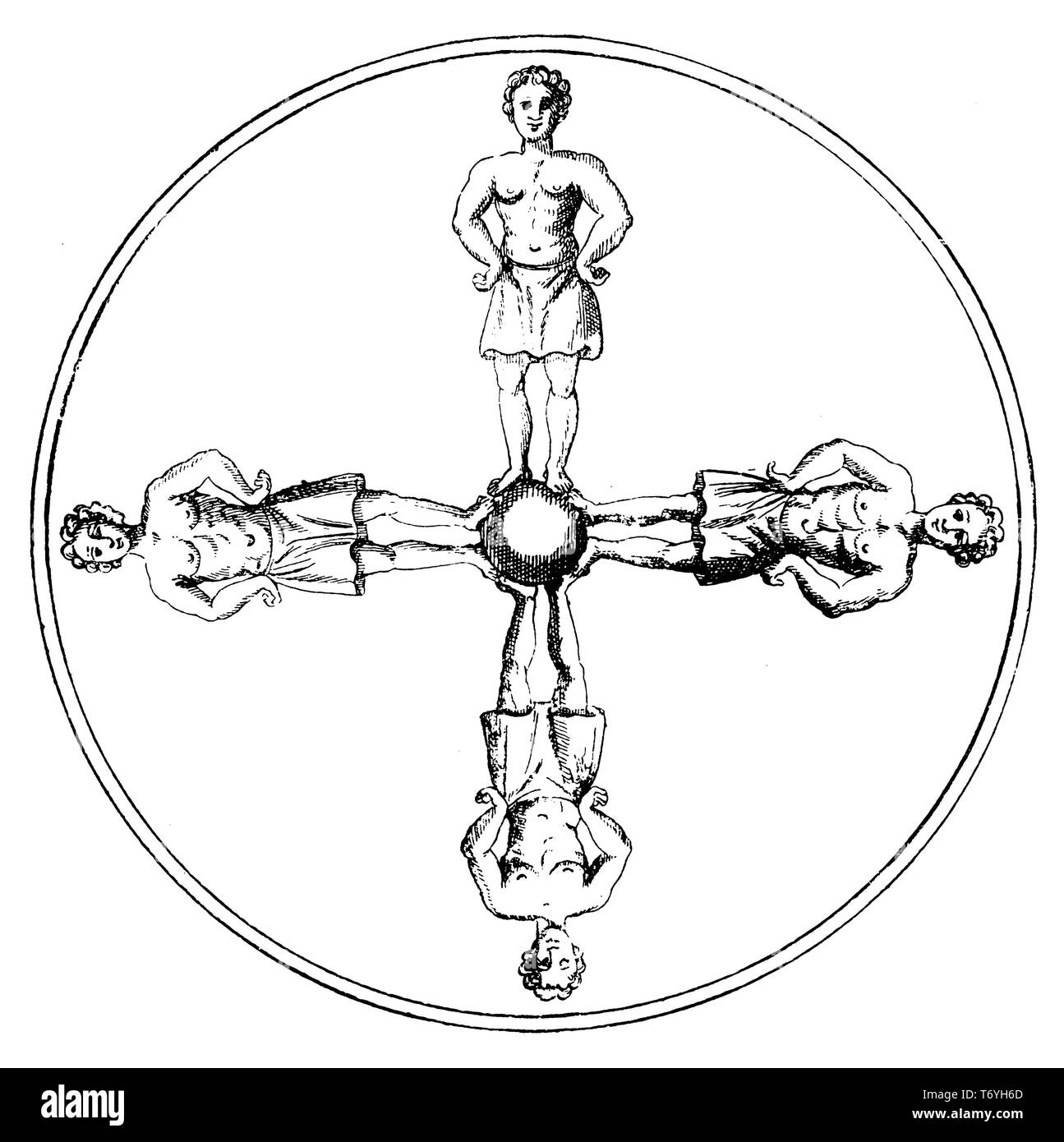 Mittelalterliche Beweise gegen die Sphärizität der Erde. Nach einer Darstellung des 6. Jahrhunderts., 1902 Stockfoto