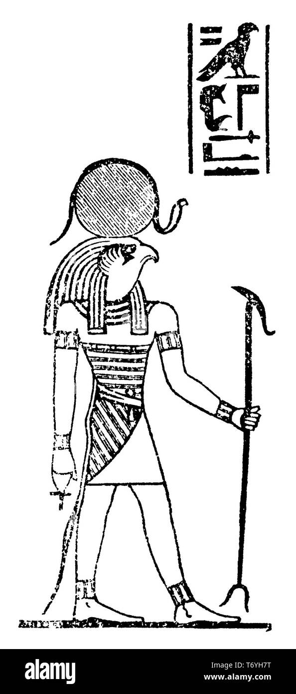 Hor-Ra oder Horus, der zwei Horizonte, der große Gott, 1888 Stockfoto