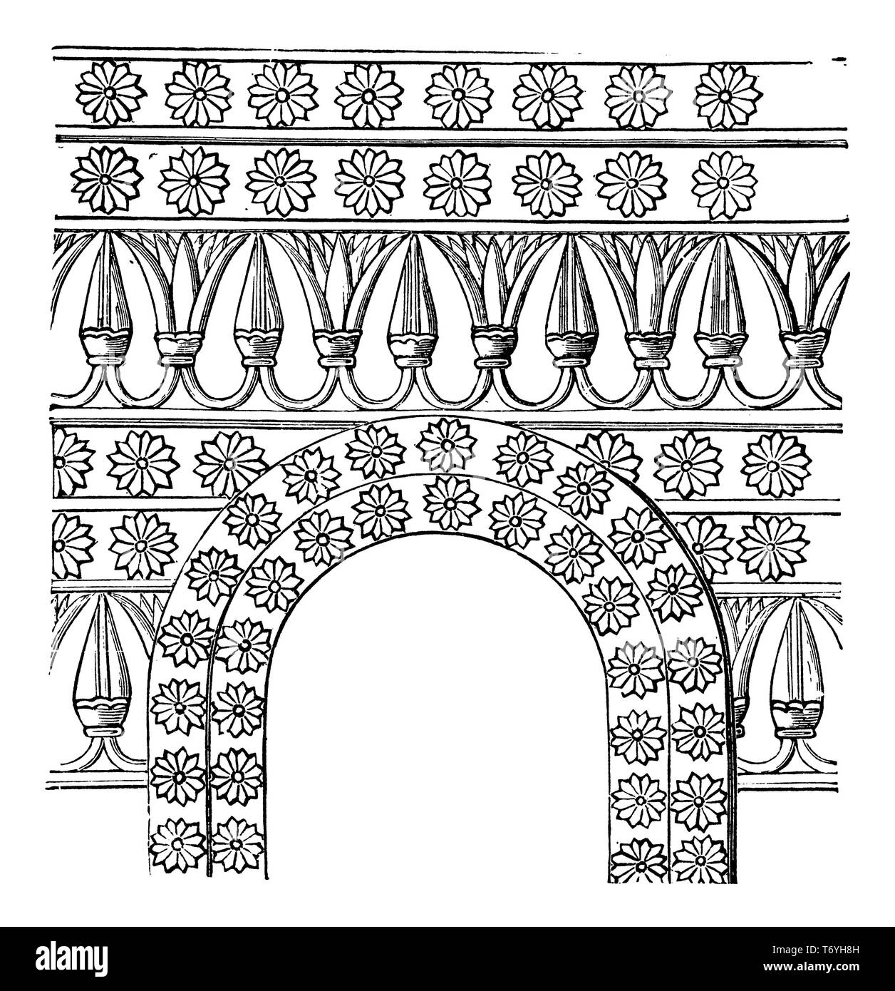 Kujundschik: Portal Dekoration. Nach Layard, 1892 Stockfoto