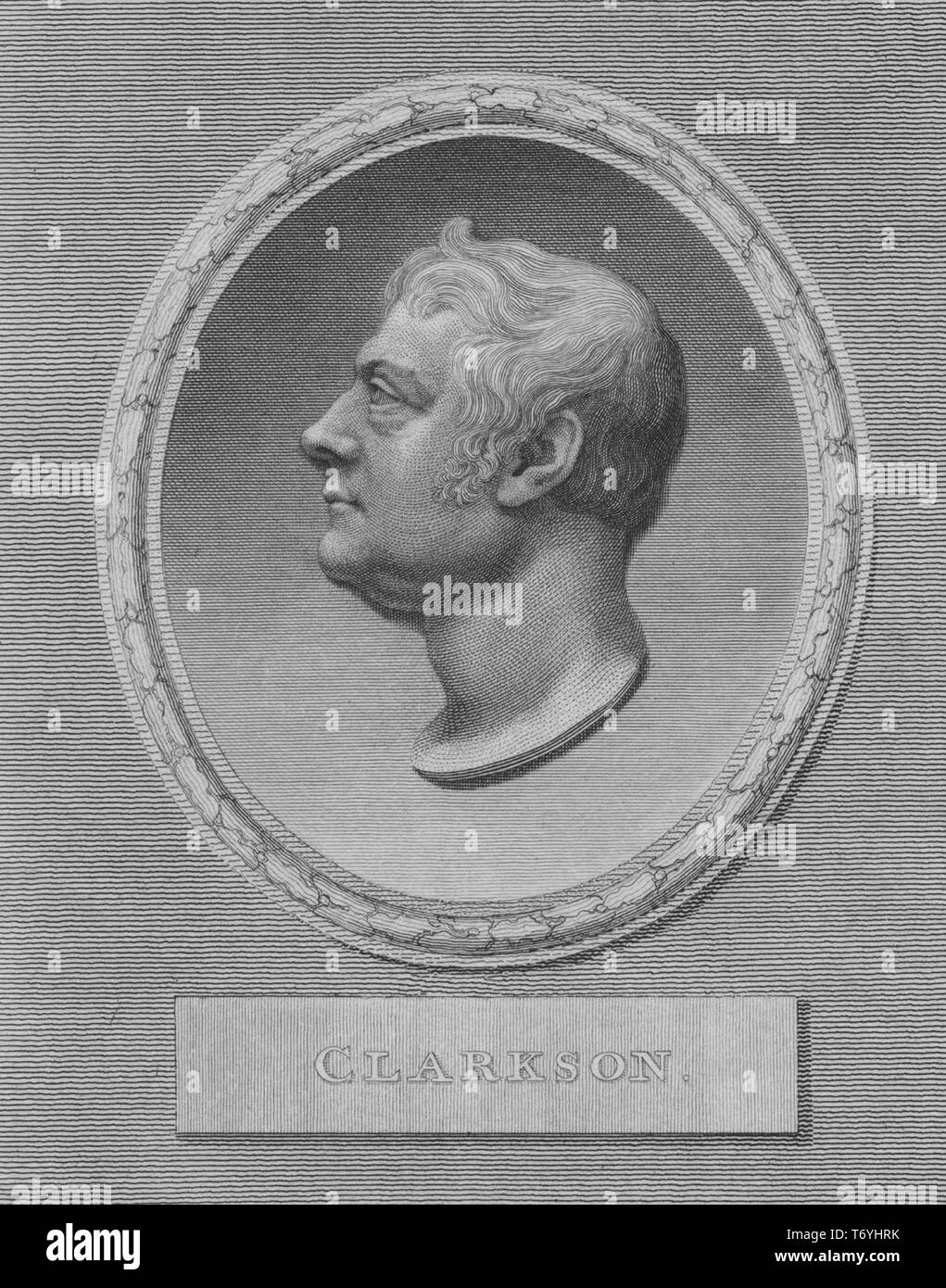 Graviert Portrait von Thomas Clarkson, ein englischer Wahrheit und ein führender Aktivist gegen den Sklavenhandel im Britischen Empire, 1810. Von der New York Public Library. () Stockfoto