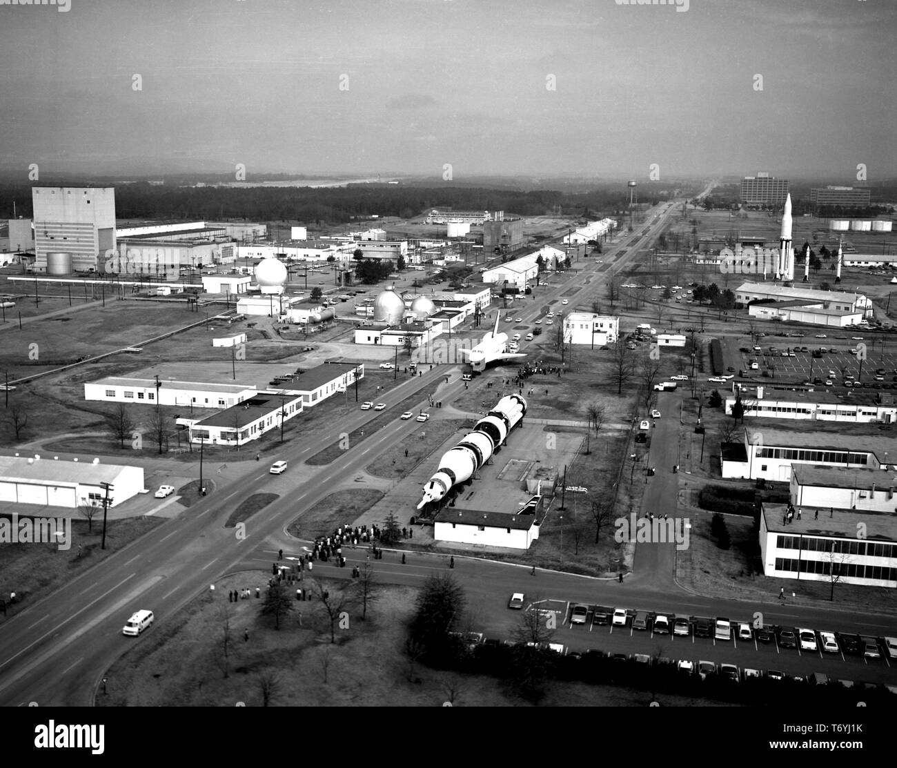 Luftaufnahme des Marshall Space Flight Center in Huntsville, Alabama, 15. März 1978. Mit freundlicher Genehmigung der Nationalen Luft- und Raumfahrtbehörde (NASA). Mit freundlicher Genehmigung der Nationalen Luft- und Raumfahrtbehörde (NASA). () Stockfoto