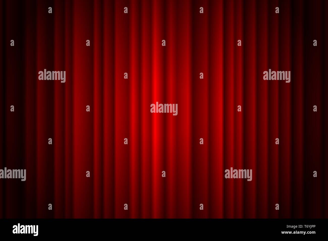 Geschlossenen roten Vorhang der Bühne Hintergrund spotlight Strahl beleuchtet. Theatralische Vorhänge. Vector Illustration EPS 10. Stock Vektor