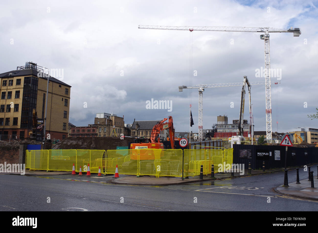 Die abgerissen Website der Western Infirmary in Partick, Glasgow. Stockfoto