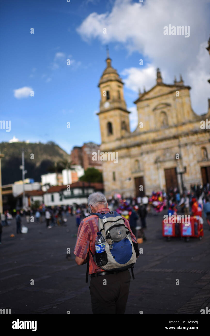 Primatial Kathedrale von Bogota Plaza Bolivar, Bogota, Kolumbien Stockfoto