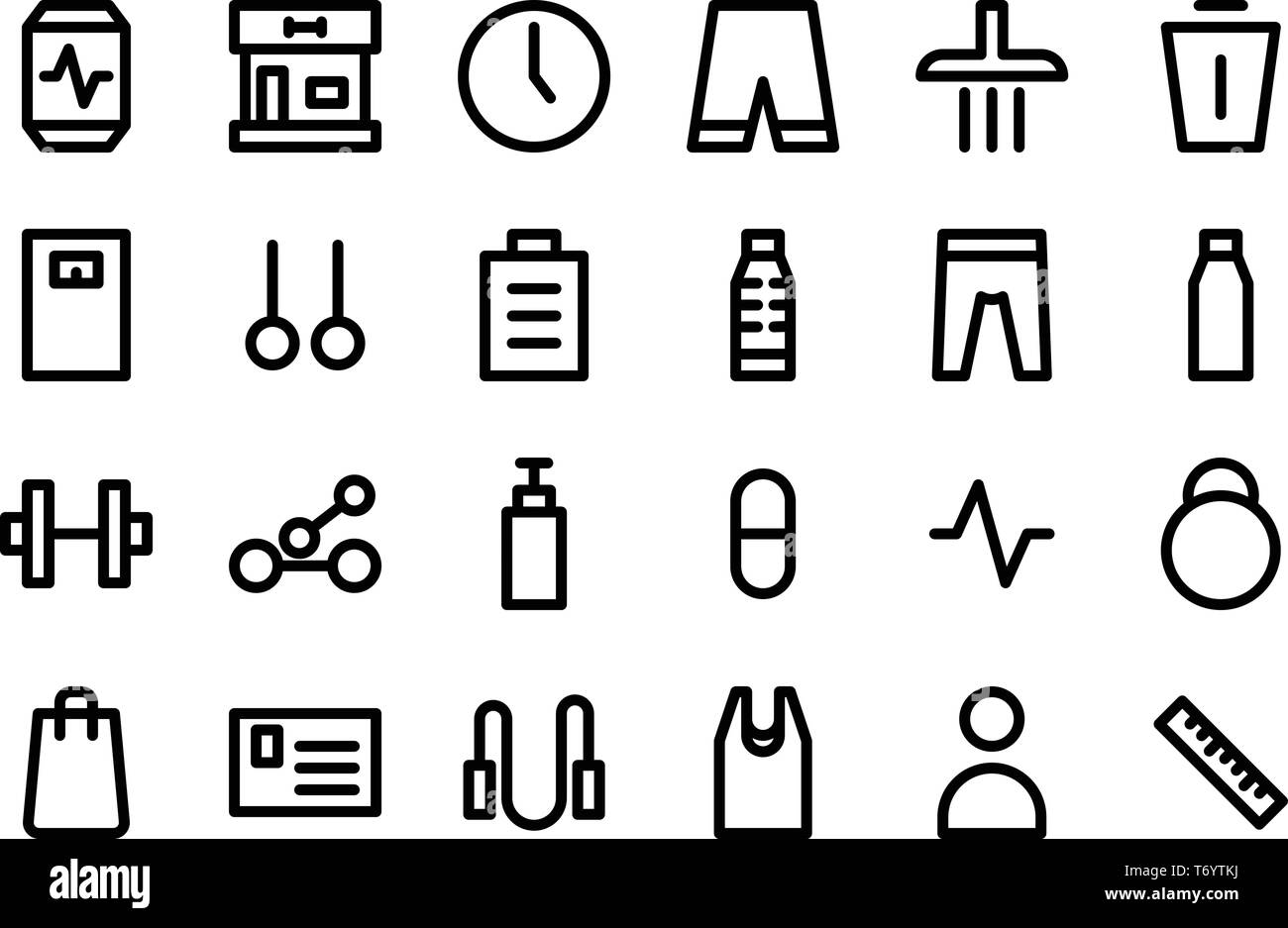 Fitness Icon Set Vector Illustration. Editierbare strich und Farbe. Stock Vektor