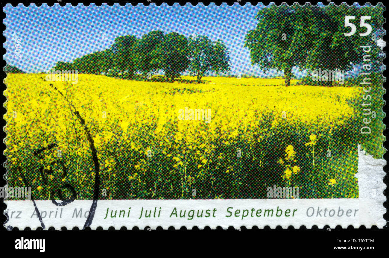 Briefmarke aus der Bundesrepublik Deutschland in den Jahreszeiten Serie in 2006. Stockfoto