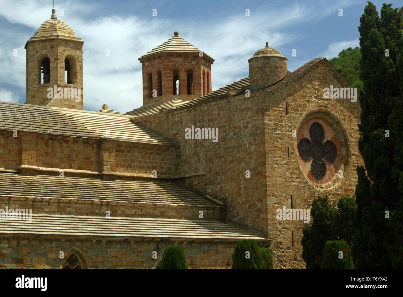 Abtei von Lagrasse, Aude, Frankreich Stockfoto