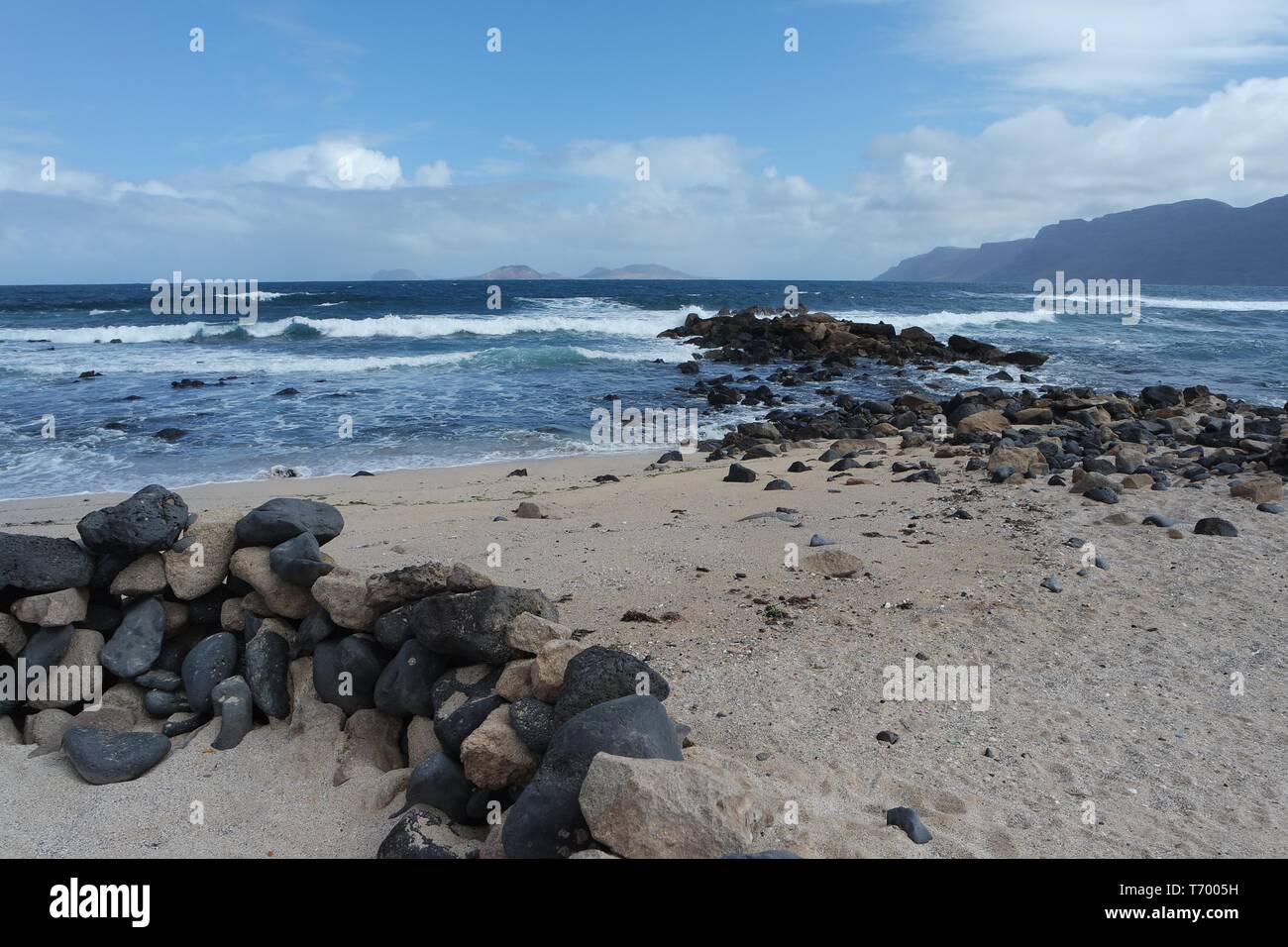 Playa de Famara, Lanzarote Stockfoto