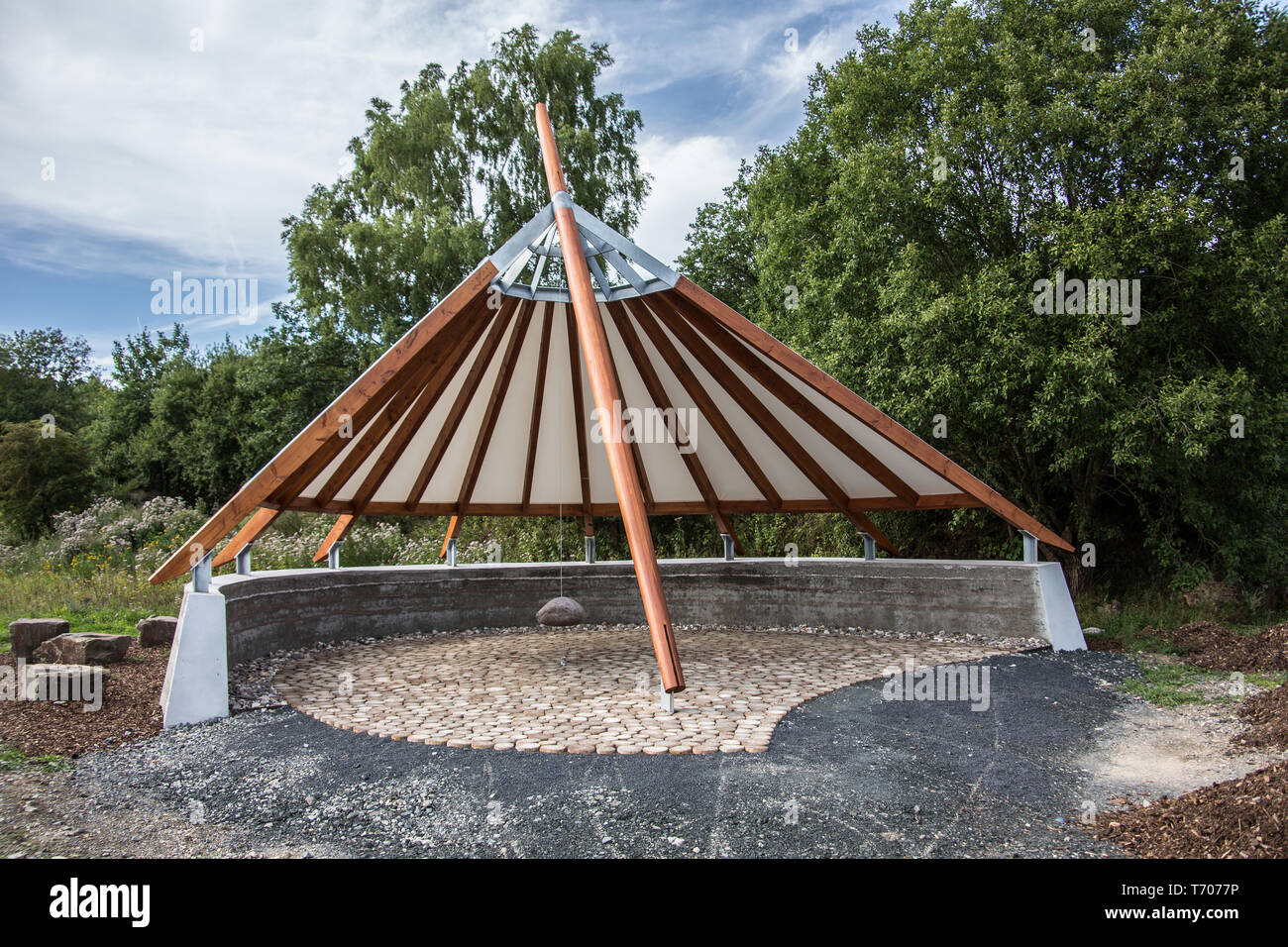 Tierheim als Holzkonstruktion Stockfoto