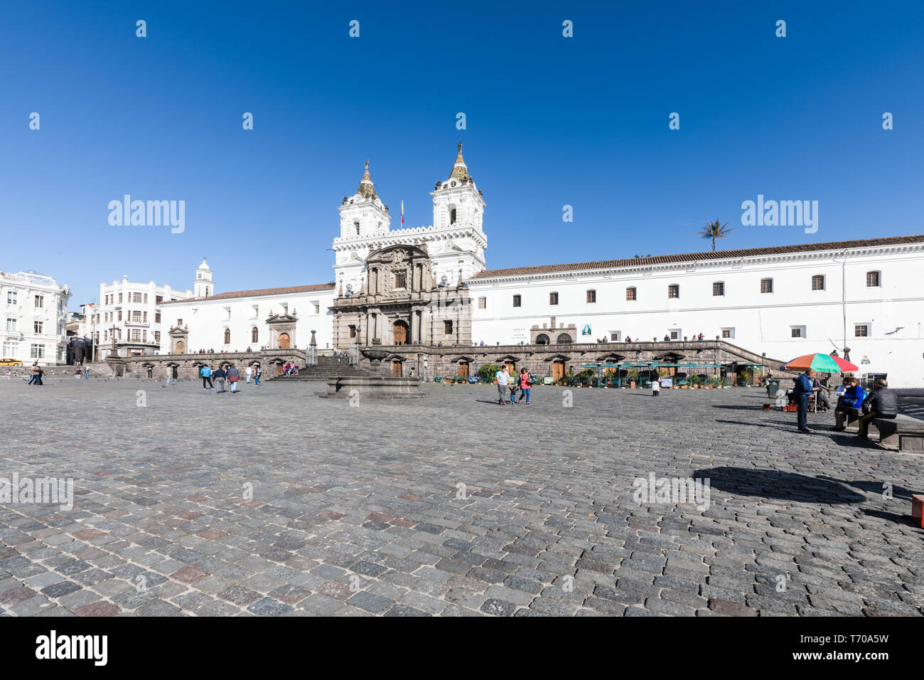 San Francisco Square und Kirche Quito Stockfoto