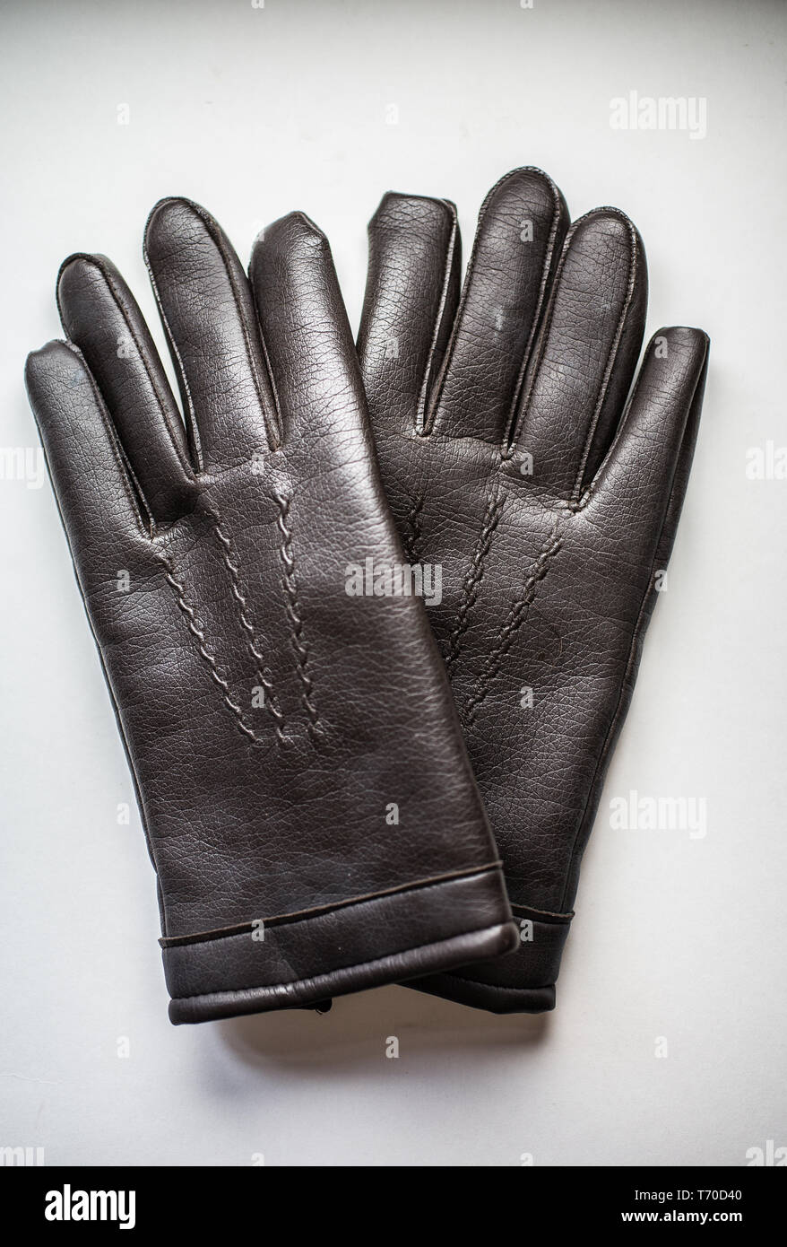 Handschuhe aus Leder Stockfoto